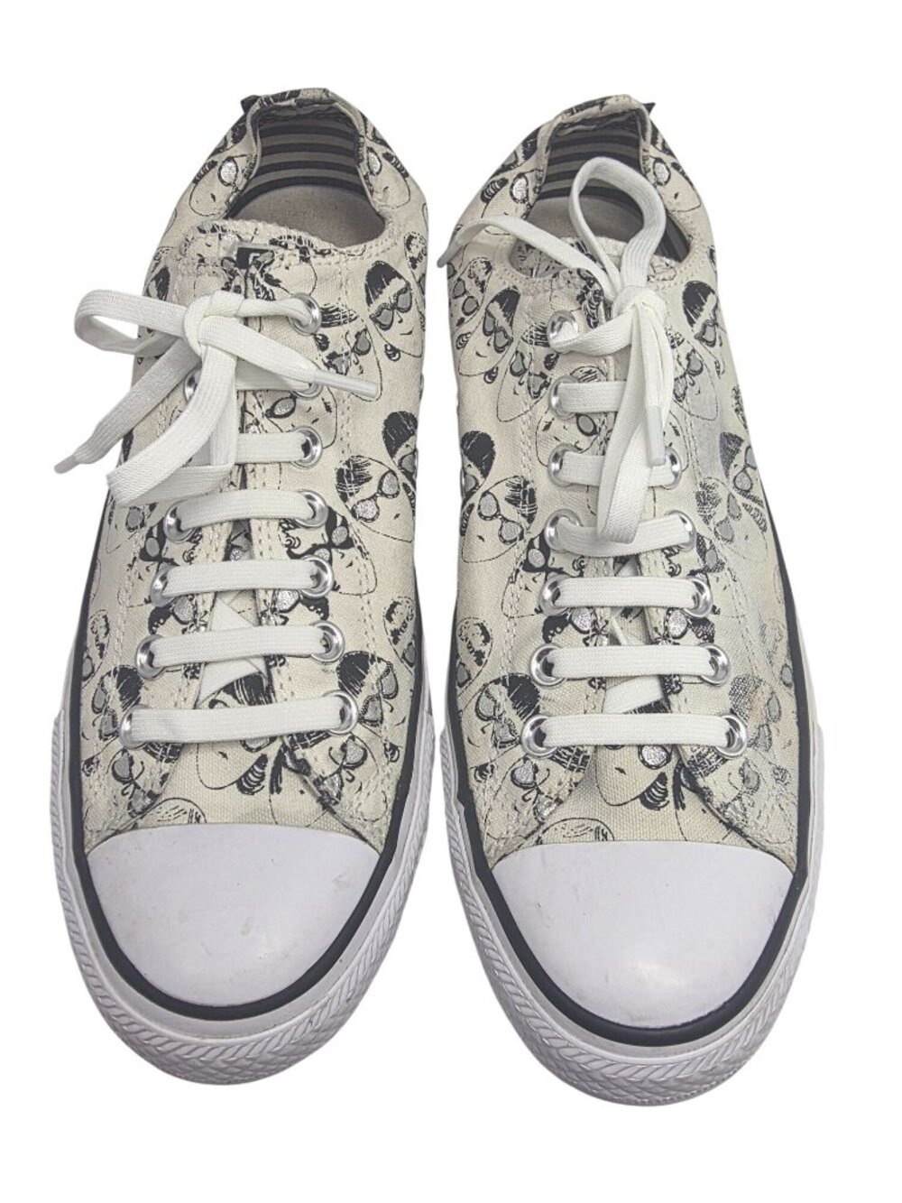 Converse All Star Andy Warhol Unisex Sneakers Canvas Print Size 8.5 Mens